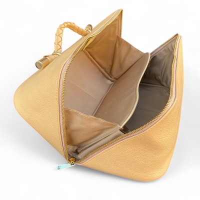 Hilton Toilettaske, créme Cashmere Grain læder