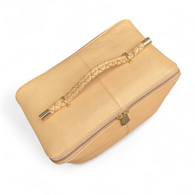 Hilton Toilettaske, créme Cashmere Grain læder