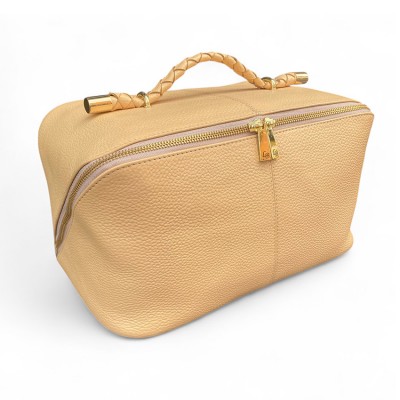 Hilton Toilettaske, créme Cashmere Grain læder