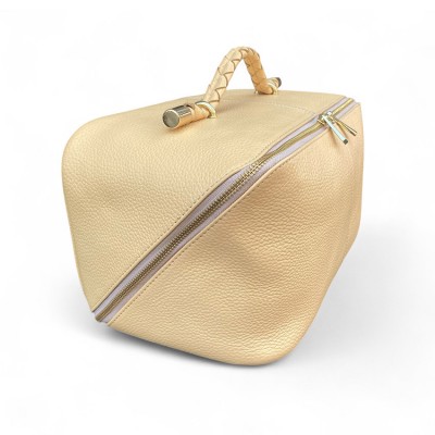 Hilton Toilettaske, créme Cashmere Grain læder