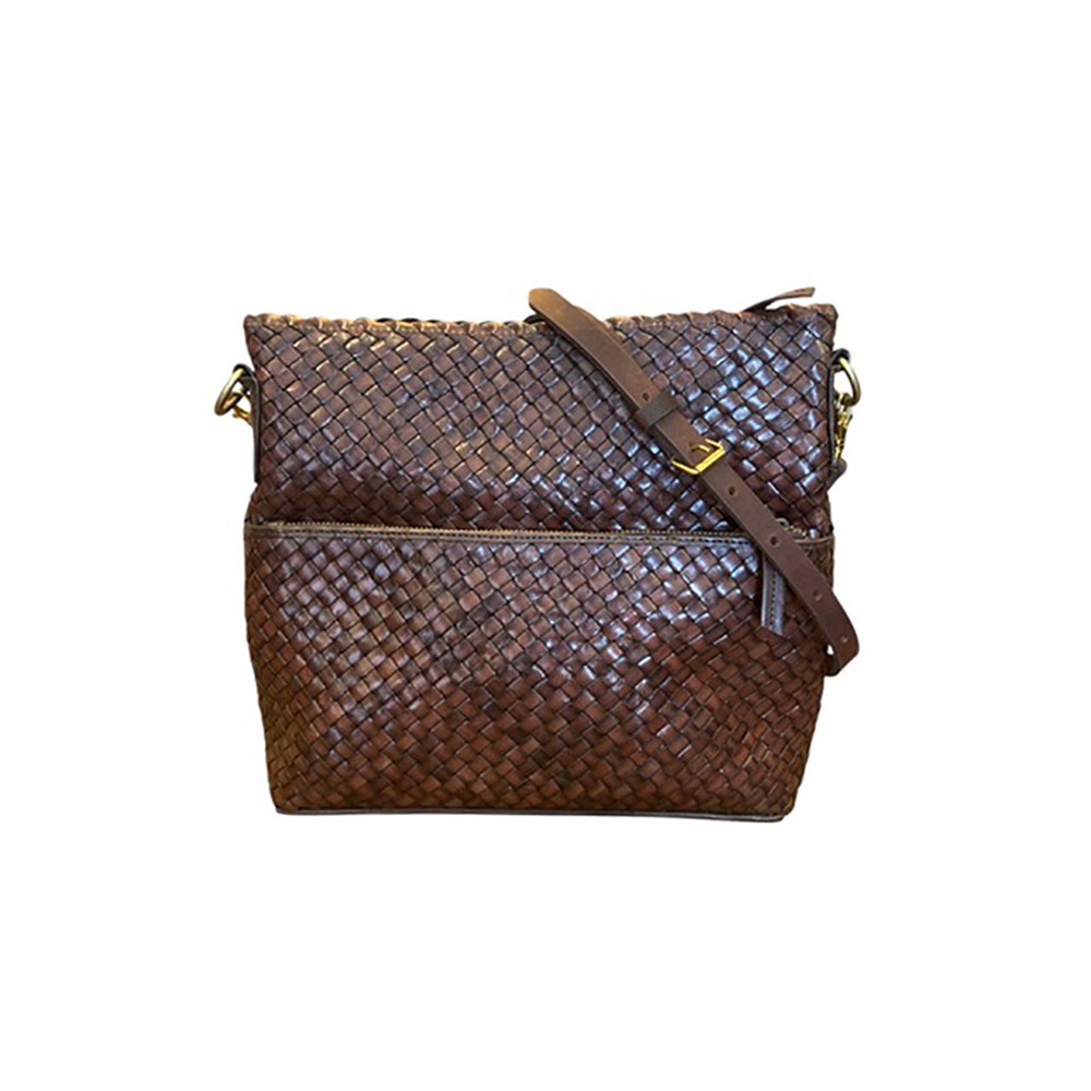 India crossover/crossbody bag, hazelnut leather