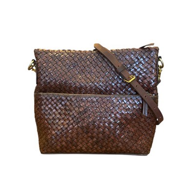 India crossover/crossbody bag, hazelnut leather