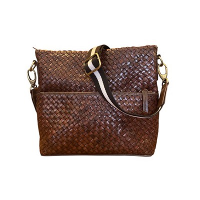 India crossover/crossbody bag, hazelnut leather