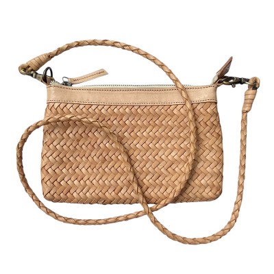 India clutch handbag, cream leather