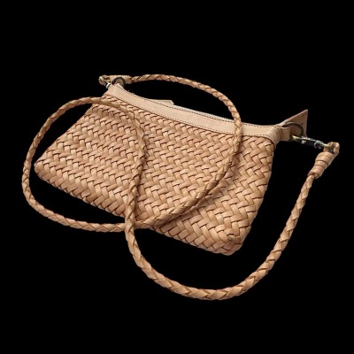 India clutch handbag, cream leather