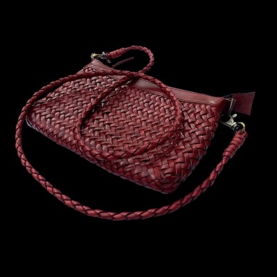 INDIA Clutch Handtasche, Kastanie Leder