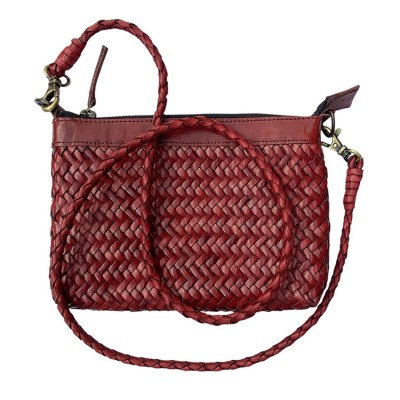 INDIA Clutch Handtasche, Kastanie Leder