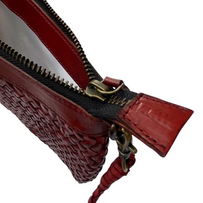INDIA Clutch Handtasche, Kastanie Leder