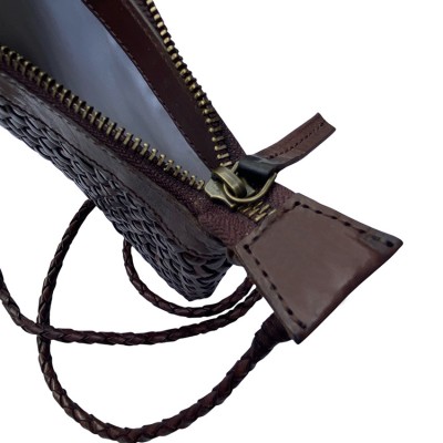 INDIA Clutch Handtasche, Haselnuss Leder