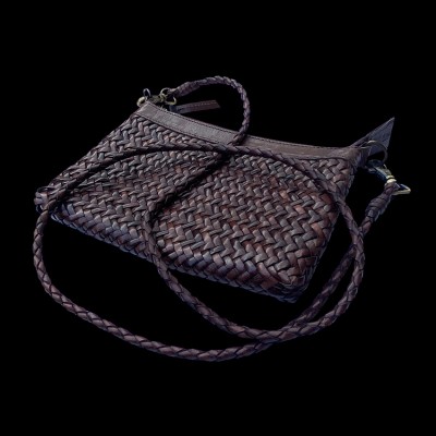 INDIA Clutch Handtasche, Haselnuss Leder