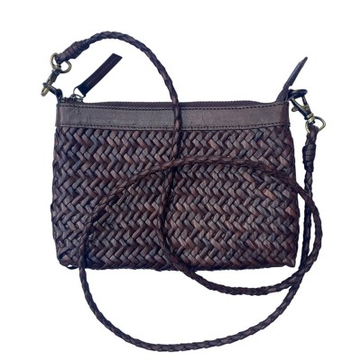 INDIA Clutch Handtasche, Haselnuss Leder