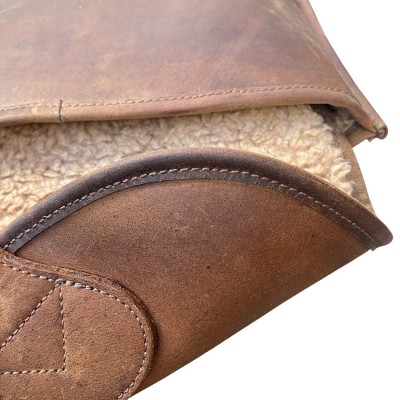 Blixen double shotgun slip in Crazy Horse leather