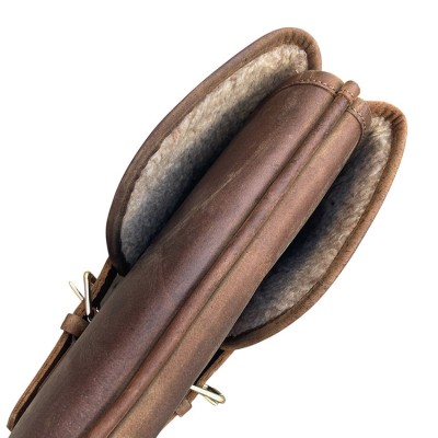 Blixen double shotgun slip in Crazy Horse leather