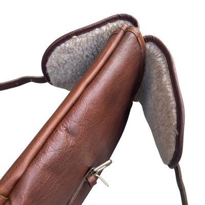Doppeltes Flintenfutteral Schrotflinte aus Cashmere Grain Leder