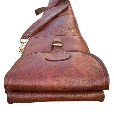 Blixen double shotgun slip in Cashmere Grain leather