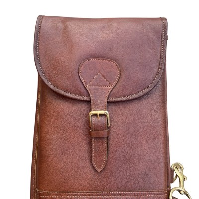 Blixen double shotgun slip in Cashmere Grain leather