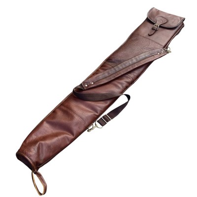 Blixen double shotgun slip in Cashmere Grain leather