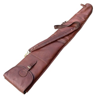 Blixen double shotgun slip in Cashmere Grain leather