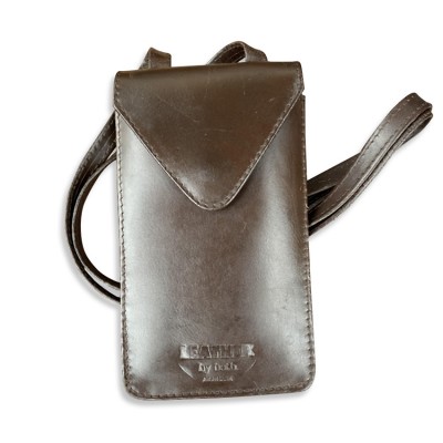 CITYWALK mobiltaske, mørkebrun læder, hardshell