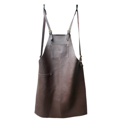 Forklæde i mørkebrun læder INTRODUKTIONS-PRIS