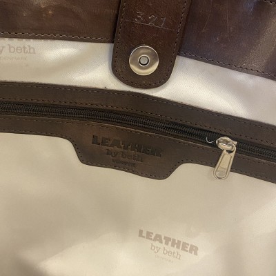 India Leder-Shopper, Haselnuss Leder, dänisches Design