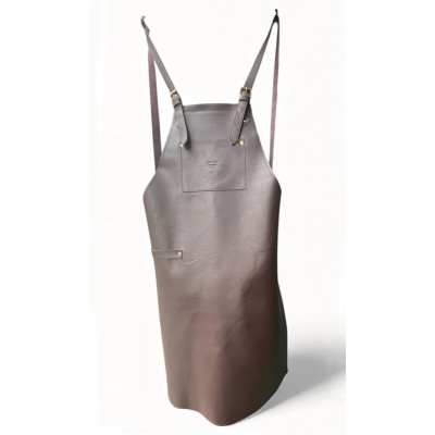 Forklæde i mørkebrun læder INTRODUKTIONS-PRIS