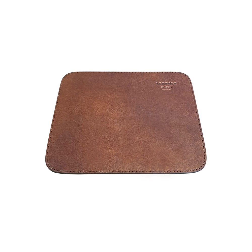 Mouse pad in full grain leather - H.C. Andersen 'swan'