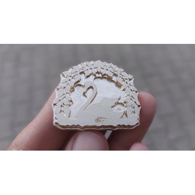 Musemåtte i kernelæder med H.C. Andersen 'svane'