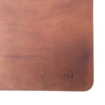 Leder-Tischunterlage, Braun mit H.C. Andersen Schwan