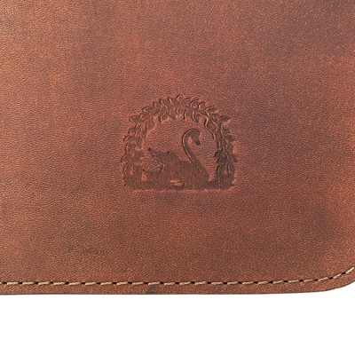 Leder-Tischunterlage, Braun mit H.C. Andersen Schwan