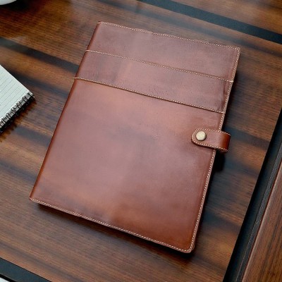 Hunting journal cover, cognac