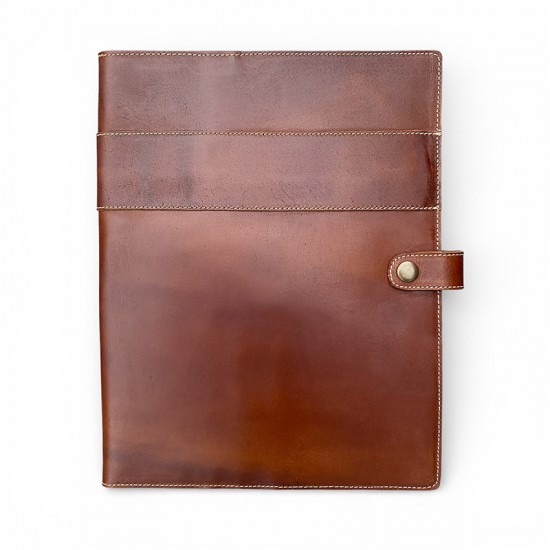 Hunting journal cover, cognac