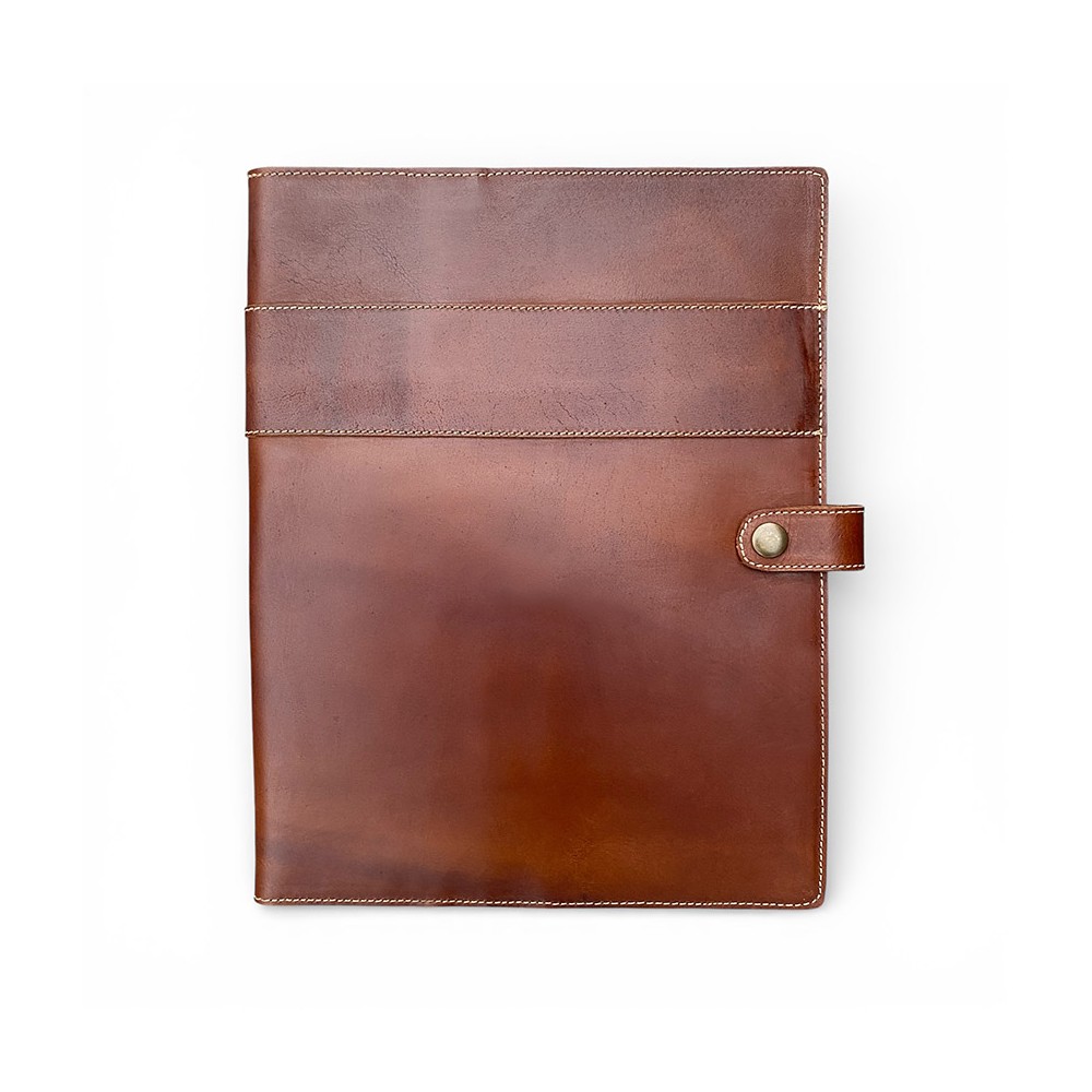 JAGT-journal cover i cognac læder, dansk design
